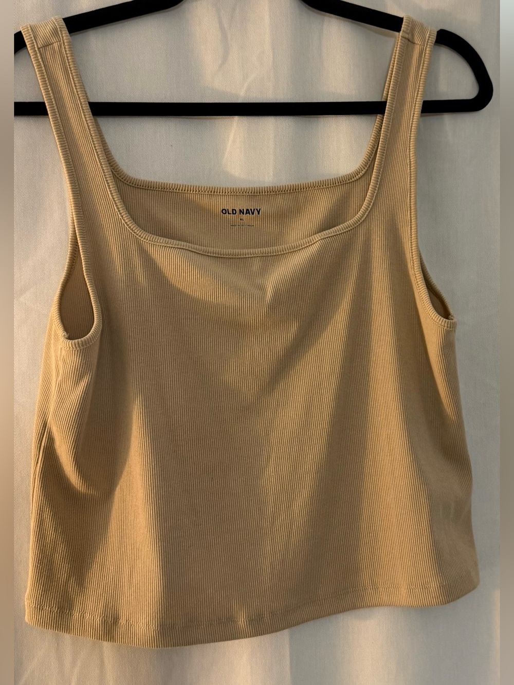 Old Navy Ribbed Square-Neck Tank Top - Beige
